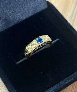 Anel de Formatura Masculino Folheado a Ouro Regulável ABC - Primeiro Ano