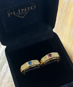 Alternative view of Anel Feminino de Formatura 5º Ano Regulável Folheado a Ouro