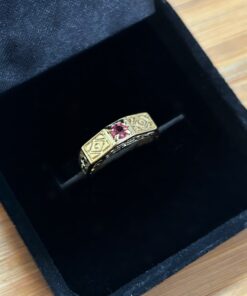 Anel de Formatura Feminino Folheado a Ouro Regulável ABC - Primeiro Ano