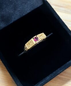 Anel Feminino de Formatura 5º Ano Regulável Folheado a Ouro