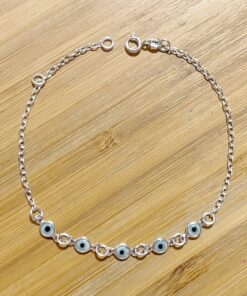 Pulseira 5 Olhos Gregos Azul Claro 20cm