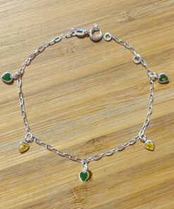 Pulseira Brasil Corações Verde e Amarelo