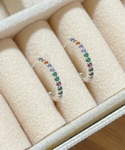 Argola com Tarraxa Zircônias Coloridas