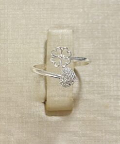 Anel Duplo Trevo e Coração Cravejado