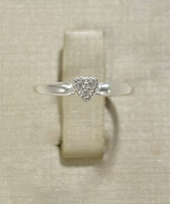 Anel Coração Cravejado Aro Grosso