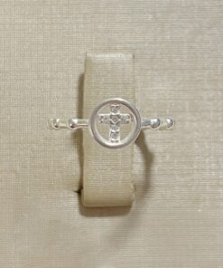 Anel Círculo com Cruz Cravejada