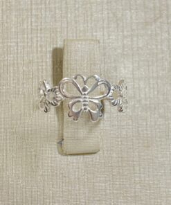 Anel Borboleta Vazada com Flor