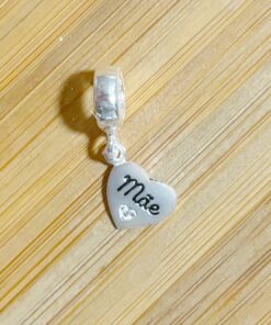 Berloque Coração Mãe com Zircônia