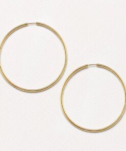 Argola Redonda 6,3cm por 6,3cm Folheada Ouro 18k