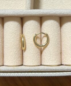 Argola de Click Redonda 1cm Folheada Ouro 18k