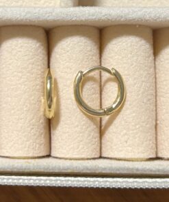 Argola de Click Redonda 1,3cm Folheada Ouro 18k