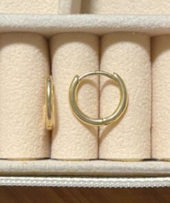 Argola de Click Redonda 1,5cm Folheada Ouro 18k