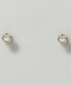 Brinco Zircônia Quadrada Folheada Ouro 18k