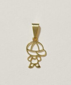 Pingente Menino Vazado Folheado Ouro 18k