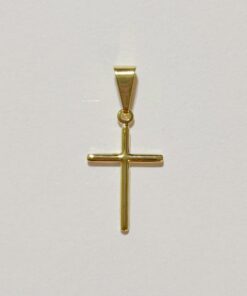 Pingente Cruz Lisa Folheada Ouro 18k