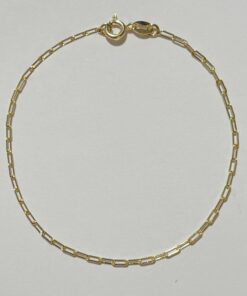 Pulseira Cadeado Alongado 18cm Folheado Ouro 18k