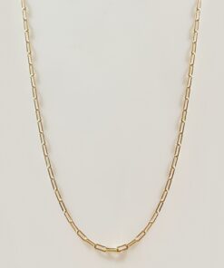 Cordão Cadeado Alongado 60cm Folheado Ouro 18k