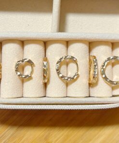 Trio Argolas Lapidadas Folheada Ouro 18k