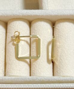 Argola Quadrada 1,2cm com Tarraxa Folheada Ouro 18k