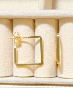 Argola Quadrada 1,6cm com Tarraxa Folheada Ouro 18k