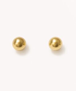 Brinco Bolinha 6mm Folheada Ouro 18k