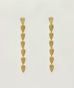 Brinco Corações Pendurados Folheado Ouro 18k