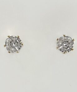Brinco Zircônia 6mm Folheada Ouro 18k
