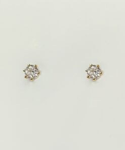 Brinco Zircônia 4mm Folheada Ouro 18k