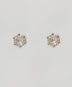 Brinco Zircônia 5mm Folheada Ouro 18k