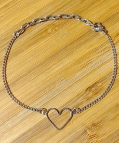 Pulseira Coração Vazado Aço Inox