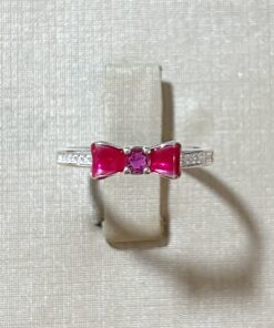 Anel Laço Zircônia Rosa